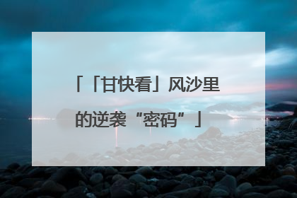 「甘快看」风沙里的逆袭“密码”
