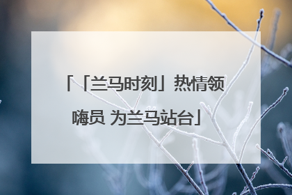 「兰马时刻」热情领嗨员 为兰马站台