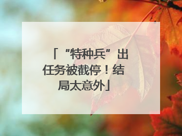 “特种兵”出任务被截停！结局太意外
