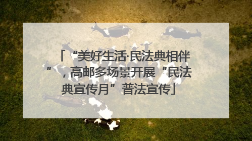 “美好生活·民法典相伴”，高邮多场景开展“民法典宣传月”普法宣传