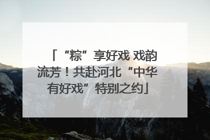 “粽”享好戏 戏韵流芳！共赴河北“中华有好戏”特别之约