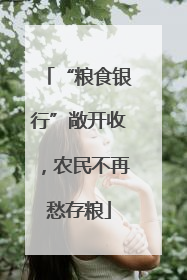 “粮食银行”敞开收，农民不再愁存粮