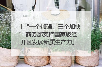 “一个加强、三个加快” 商务部支持国家级经开区发展新质生产力