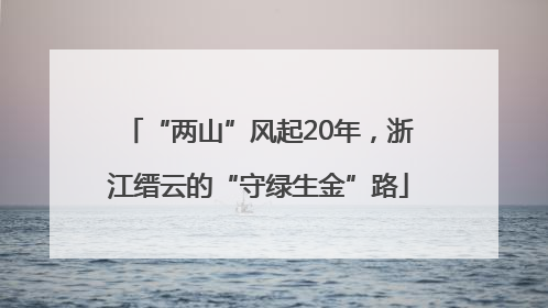 “两山”风起20年，浙江缙云的“守绿生金”路