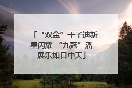 “双金”于子迪新星闪耀 “九冠”潘展乐如日中天