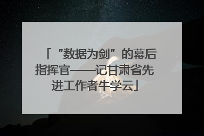 “数据为剑”的幕后指挥官——记甘肃省先进工作者牛学云