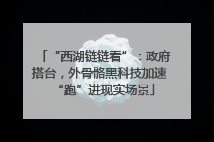 “西湖链链看”：政府搭台，外骨骼黑科技加速“跑”进现实场景