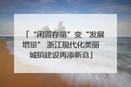 “闲置存量”变“发展增量” 浙江现代化美丽城镇建设再添新意