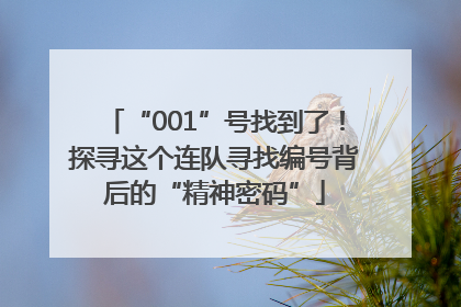 “001”号找到了！探寻这个连队寻找编号背后的“精神密码”