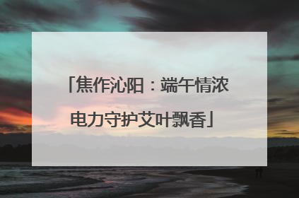 焦作沁阳：端午情浓 电力守护艾叶飘香