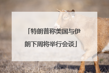 特朗普称美国与伊朗下周将举行会谈
