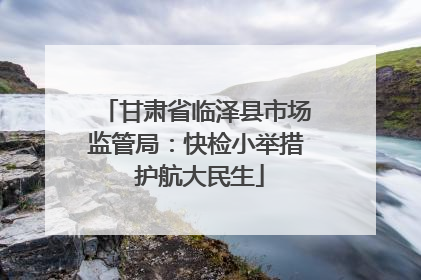 甘肃省临泽县市场监管局：快检小举措 护航大民生