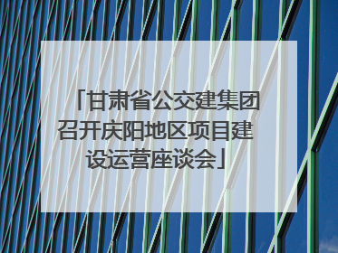 甘肃省公交建集团召开庆阳地区项目建设运营座谈会