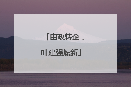 由政转企，叶建强履新