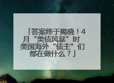 答案终于揭晓！4月“美债风暴”时 美国海外“债主”们都在做什么？