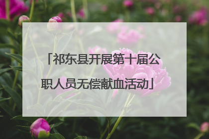 祁东县开展第十届公职人员无偿献血活动