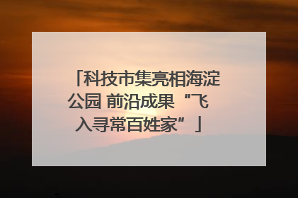 科技市集亮相海淀公园 前沿成果“飞入寻常百姓家”
