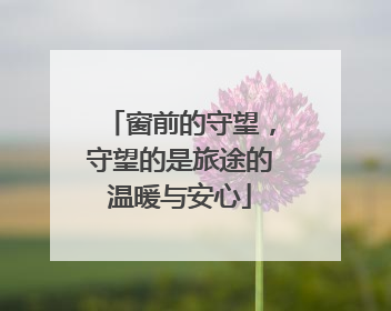 窗前的守望，守望的是旅途的温暖与安心