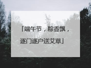 端午节，粽香飘，逐门逐户送艾草