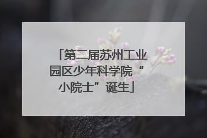 第二届苏州工业园区少年科学院“小院士”诞生