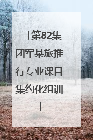 第82集团军某旅推行专业课目集约化组训