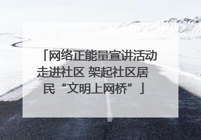 网络正能量宣讲活动走进社区 架起社区居民“文明上网桥”