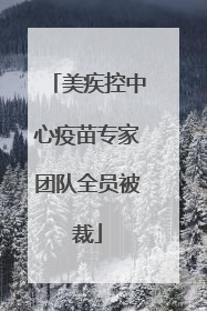 美疾控中心疫苗专家团队全员被裁