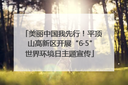 美丽中国我先行！平顶山高新区开展“6·5”世界环境日主题宣传