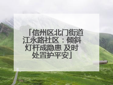 信州区北门街道江永路社区：倾斜灯杆成隐患 及时处置护平安