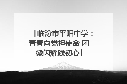 临汾市平阳中学：青春向党担使命 团徽闪耀践初心