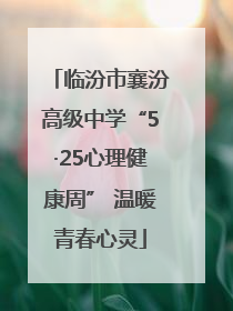 临汾市襄汾高级中学“5·25心理健康周” 温暖青春心灵