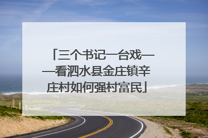 三个书记一台戏——看泗水县金庄镇辛庄村如何强村富民