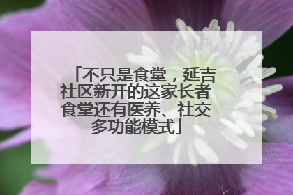 不只是食堂，延吉社区新开的这家长者食堂还有医养、社交多功能模式