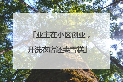 业主在小区创业，开洗衣店还卖雪糕