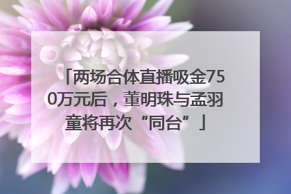 两场合体直播吸金750万元后，董明珠与孟羽童将再次“同台”