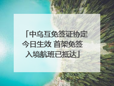 中乌互免签证协定今日生效 首架免签入境航班已抵达
