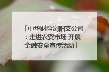 中华财险浏阳支公司：走进农贸市场 开展金融安全宣传活动