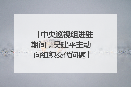中央巡视组进驻期间，吴建平主动向组织交代问题