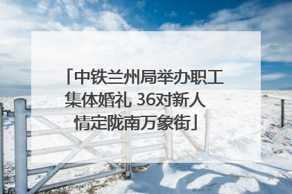 中铁兰州局举办职工集体婚礼 36对新人情定陇南万象街