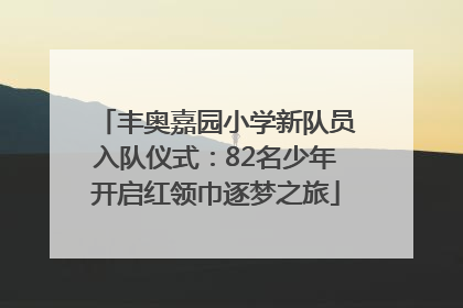 丰奥嘉园小学新队员入队仪式：82名少年开启红领巾逐梦之旅