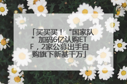 买买买！“国家队”加码6亿认购ETF，2家公募出手自购旗下新基千万