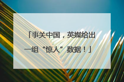 事关中国，英媒给出一组“惊人”数据！