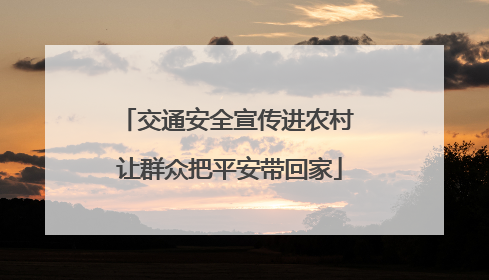 交通安全宣传进农村 让群众把平安带回家