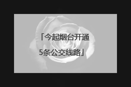 今起烟台开通5条公交线路