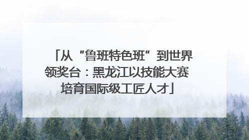 从“鲁班特色班”到世界领奖台：黑龙江以技能大赛培育国际级工匠人才