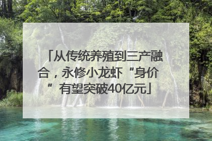 从传统养殖到三产融合，永修小龙虾“身价”有望突破40亿元