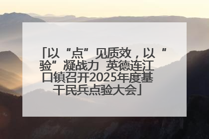 以“点”见质效，以“验”凝战力  英德连江口镇召开2025年度基干民兵点验大会