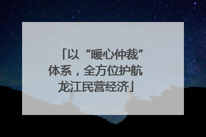 以“暖心仲裁”体系，全方位护航龙江民营经济
