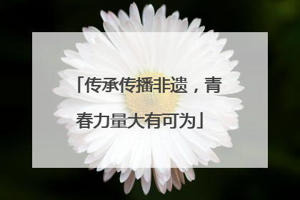 传承传播非遗，青春力量大有可为