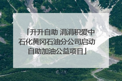 升升自助 涓涓积爱中石化黄冈石油分公司启动自助加油公益项目